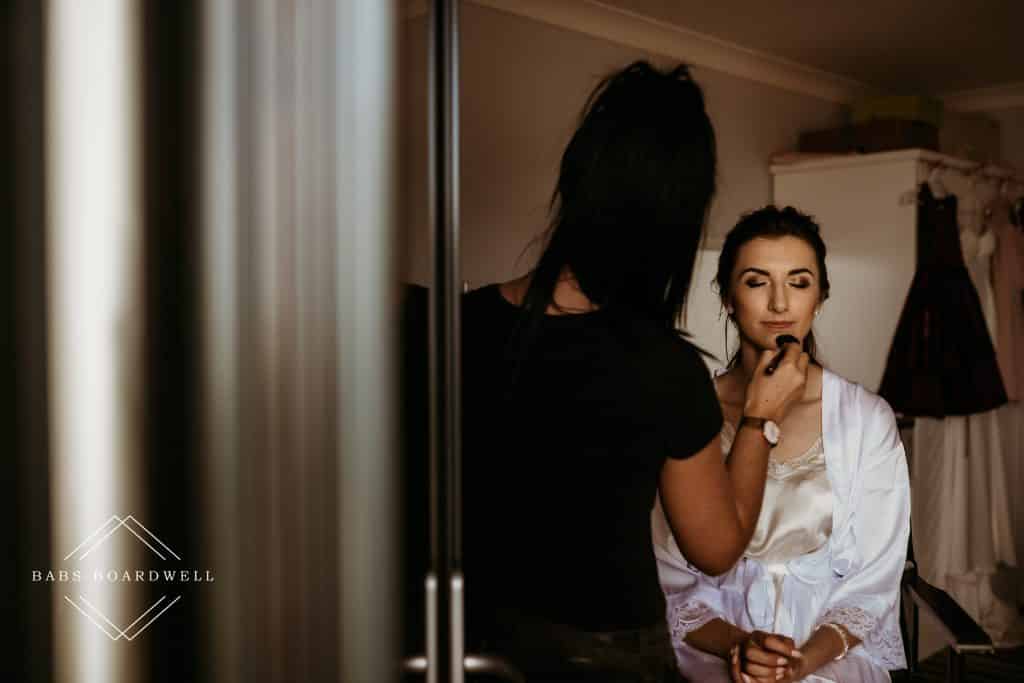 bride during bridal prep at the St. George's Hotel in Llandudno