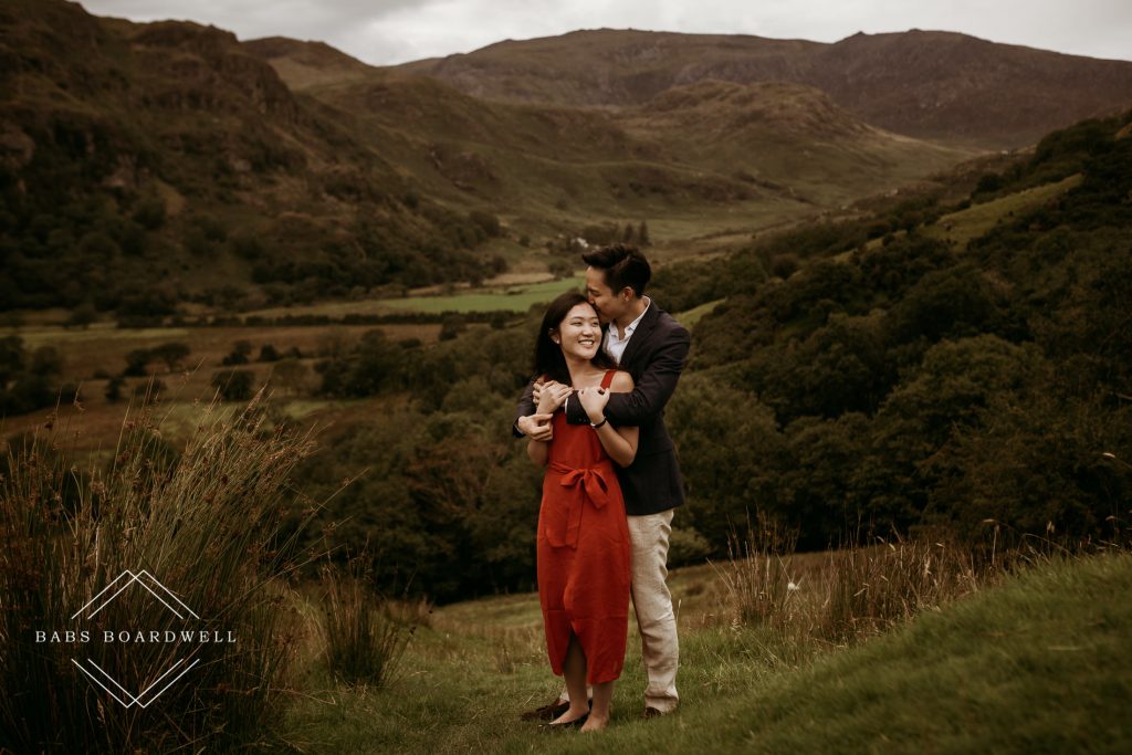 A Singapore couple's scenic wedding anniversary photos at the base of Snowdon