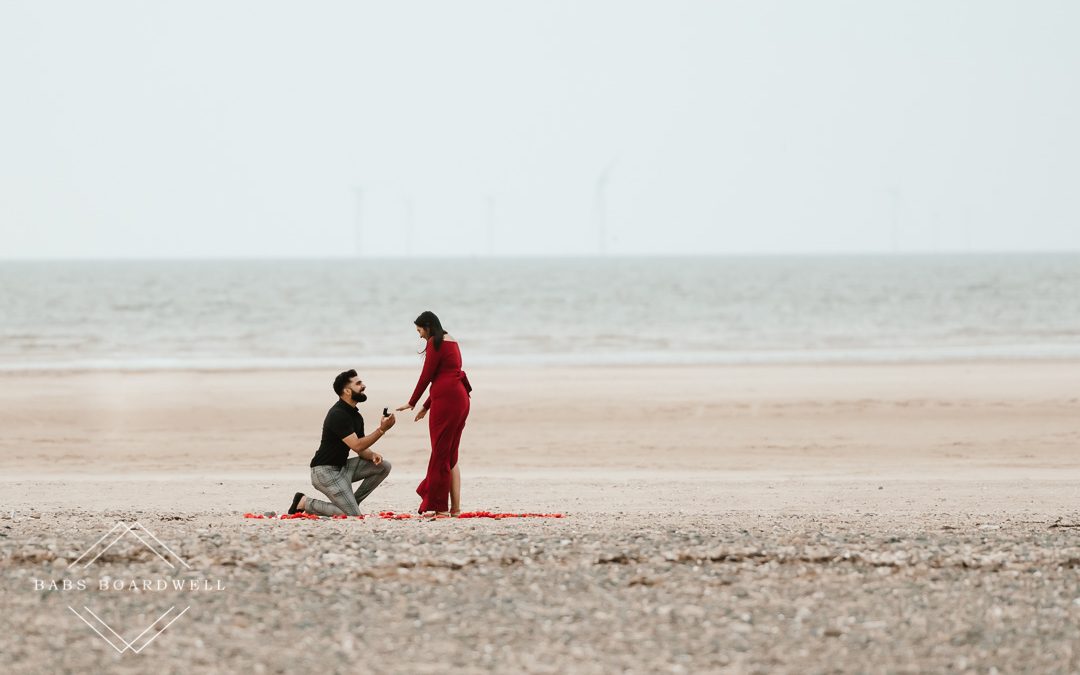 Secret beach proposal in Wales