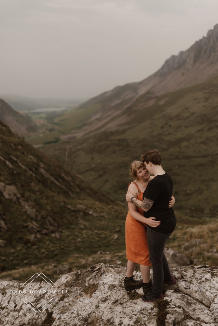 post-wedding adventure by a glacier lake