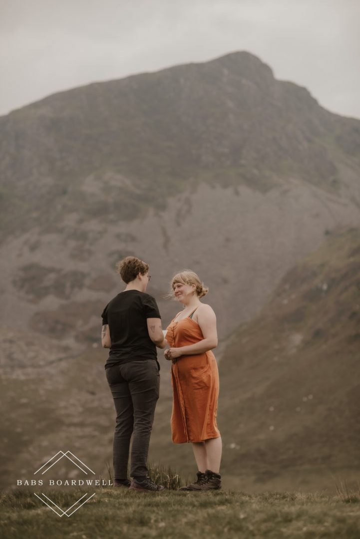 post-wedding adventure by a glacier lake