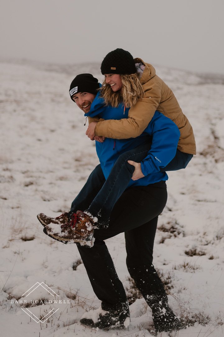 Fun couple session in the snow