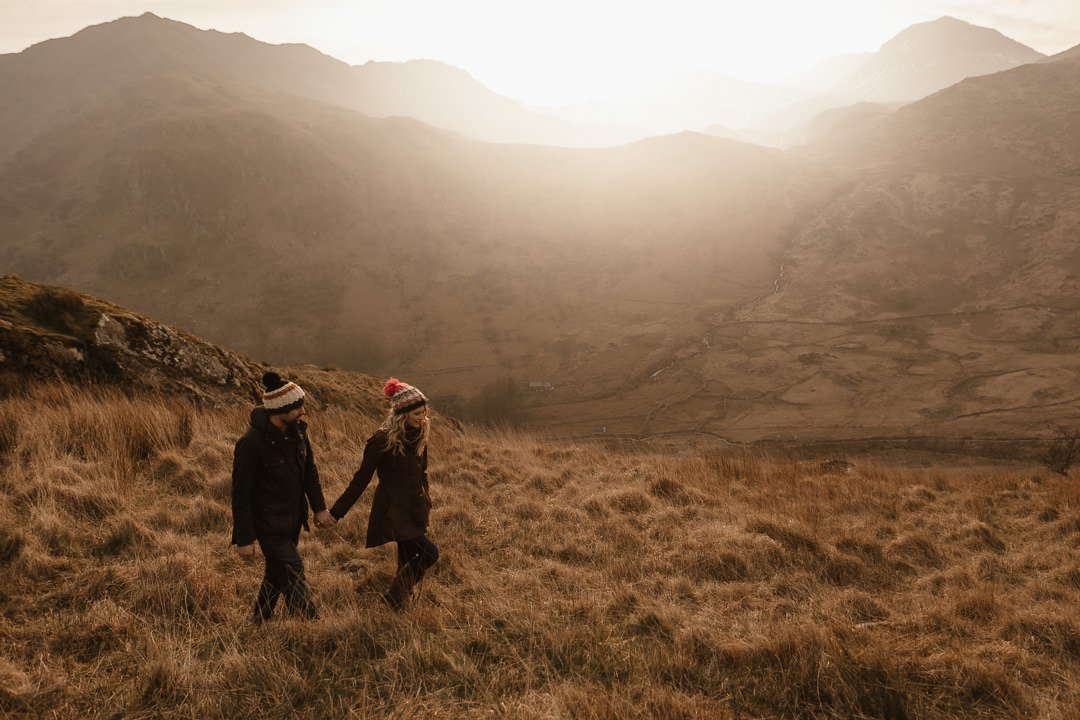 scenic pre-wedding shoot at the base of Snowdon