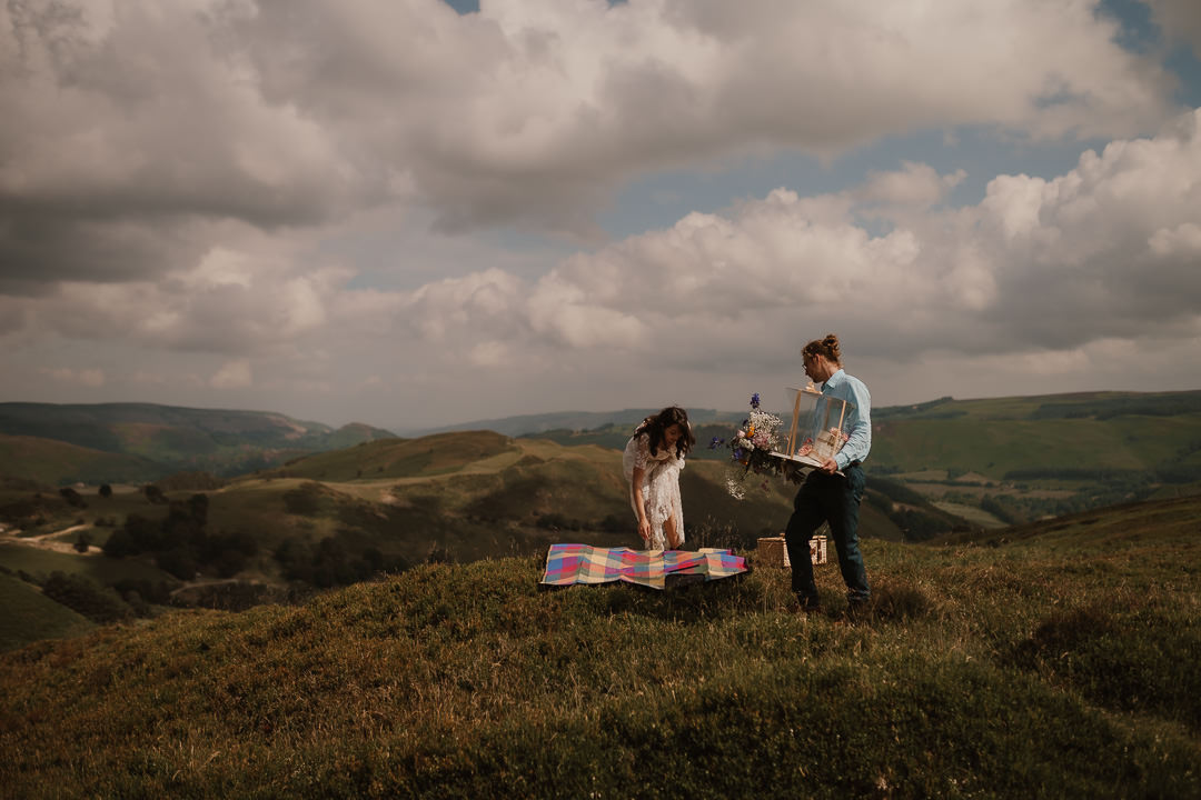 Llangollen Elopement with a vintage dress