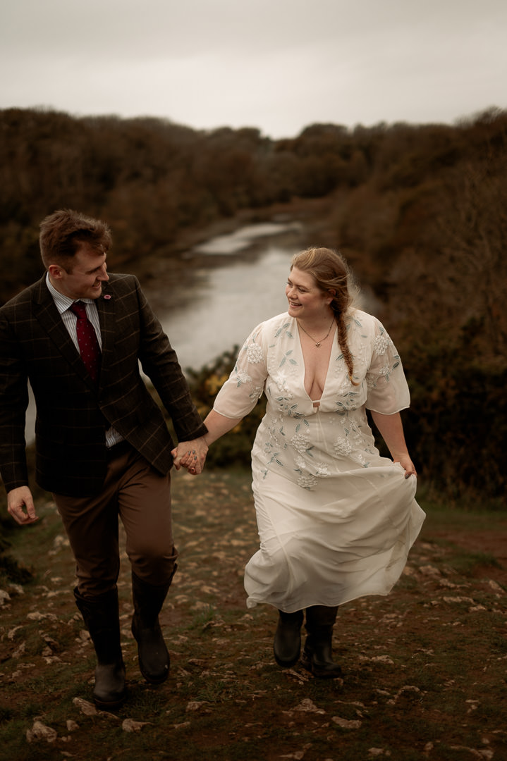 Wedding Photography overlooking the Lillie Ponds Pembrokshire