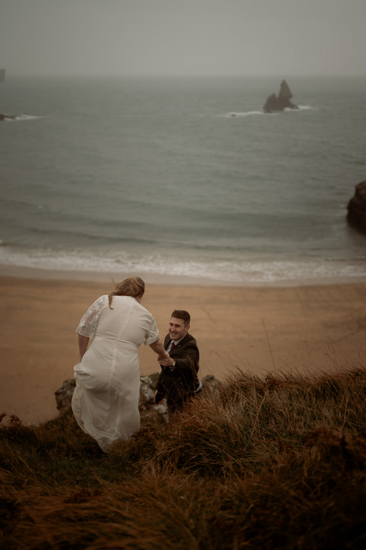 wedding photography at Broadhaven Beach