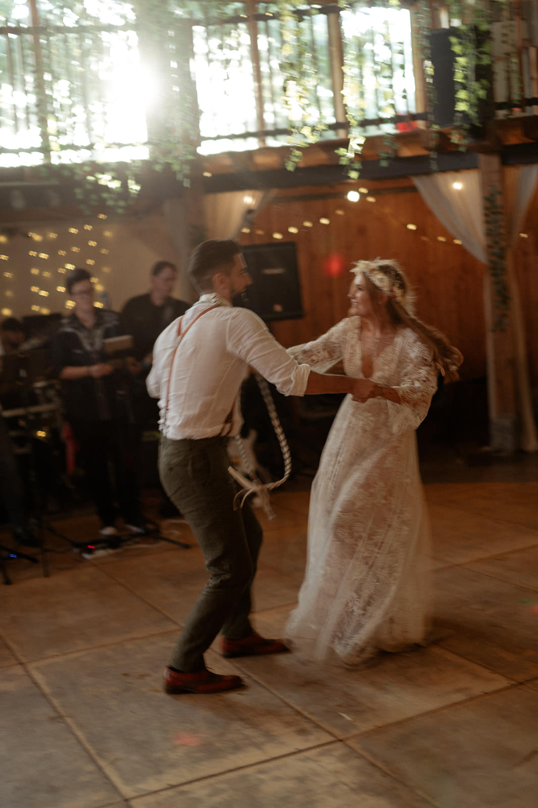 Wales Wedding Photographer at Coed Weddings | couple on their wedding day doing their first dance